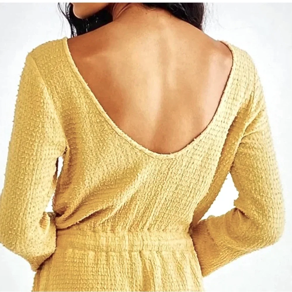 NWT FREE PEOPLE Laidback Lover Romper Size Medium Color Sunny Honey - Picture 5 of 8